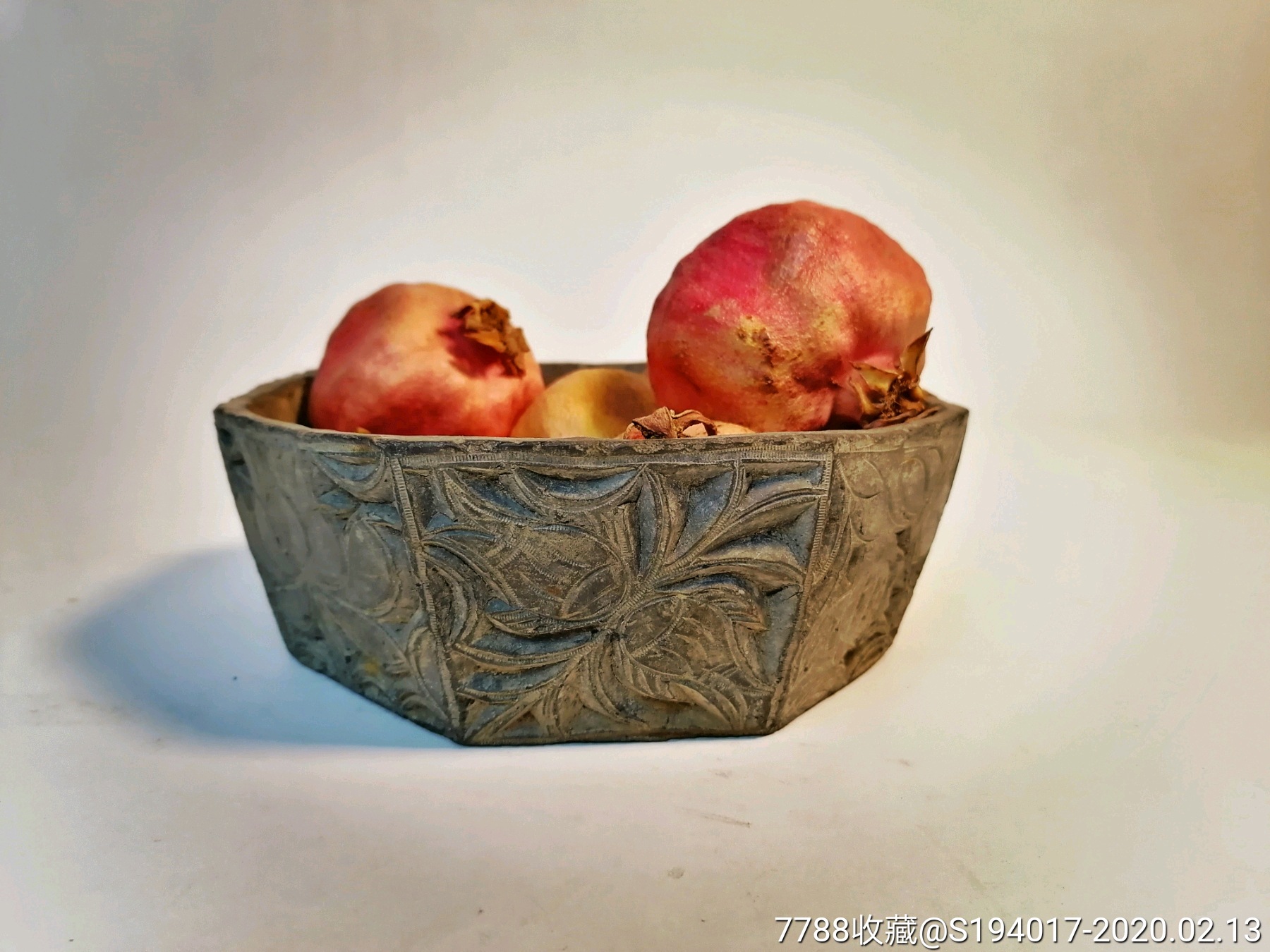 清末民国桃制果盘