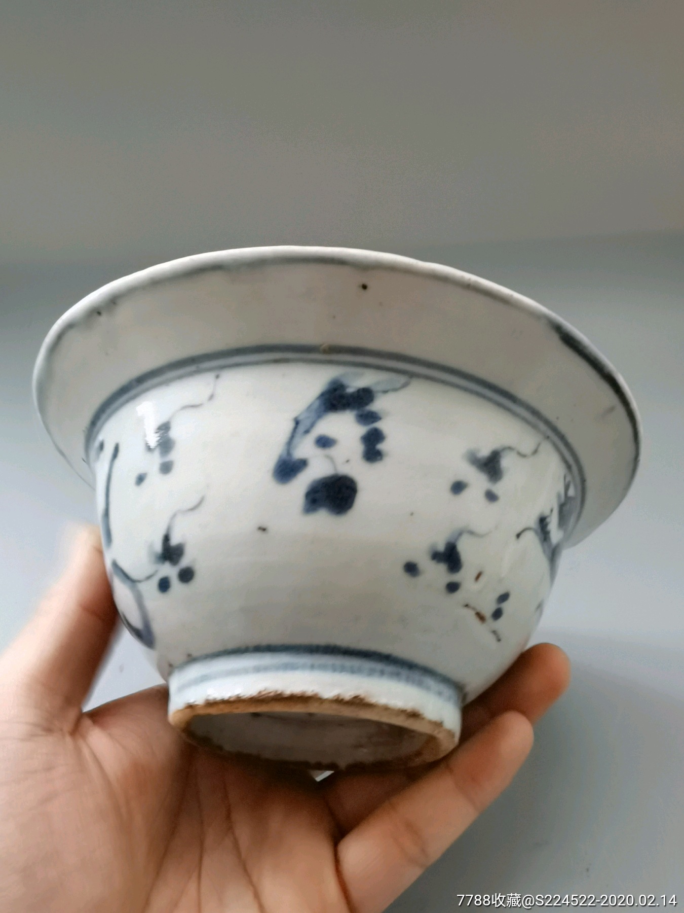 康熙折腰青花斗笠碗