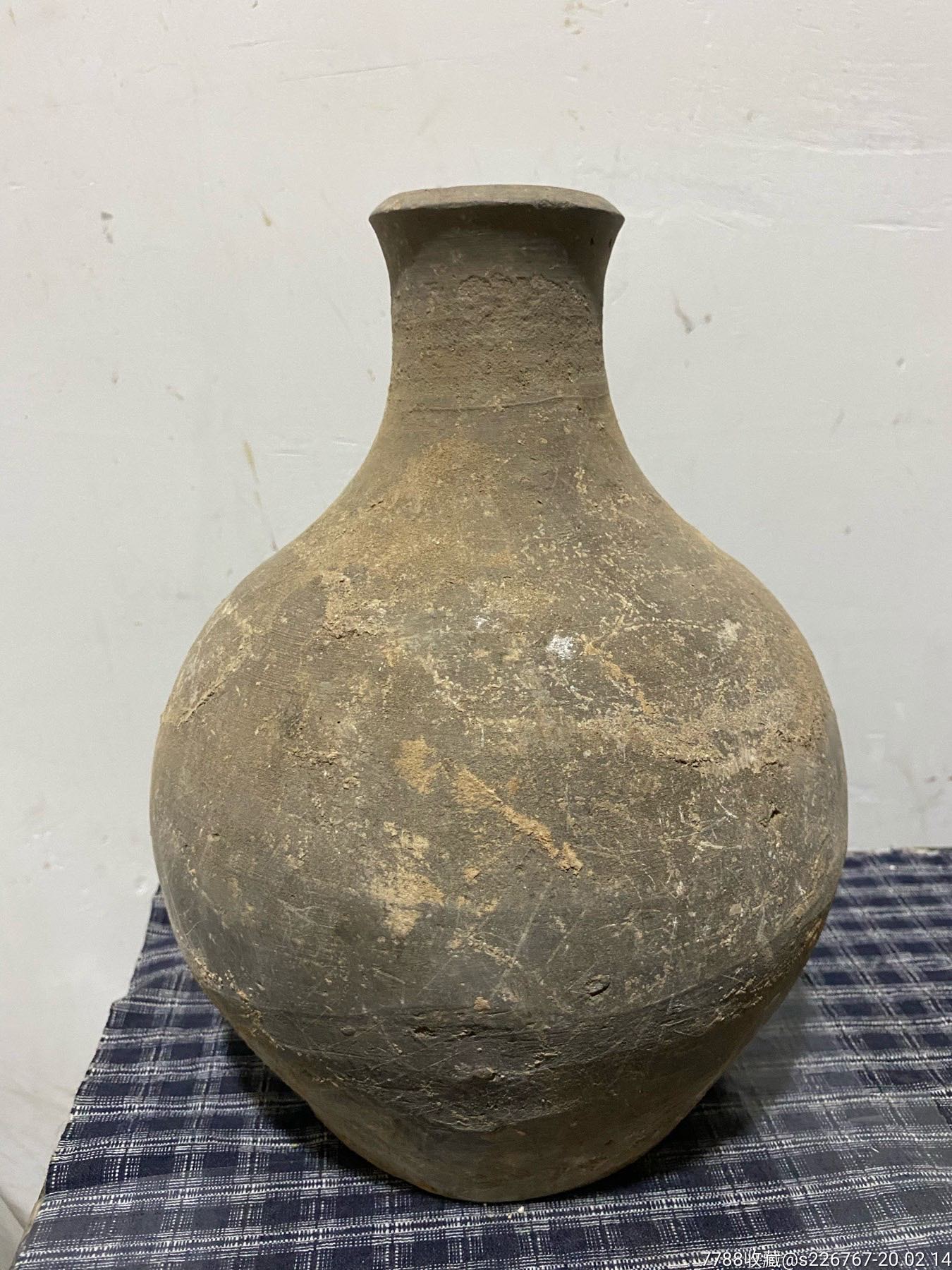 古玩陶器古董汉代陶尊陶瓶