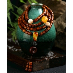 【海南黄花梨蜜蜡篇】天然海南黄花梨8*8mm108颗桶珠佛珠手串(se71089085)_7788收藏__收藏热线