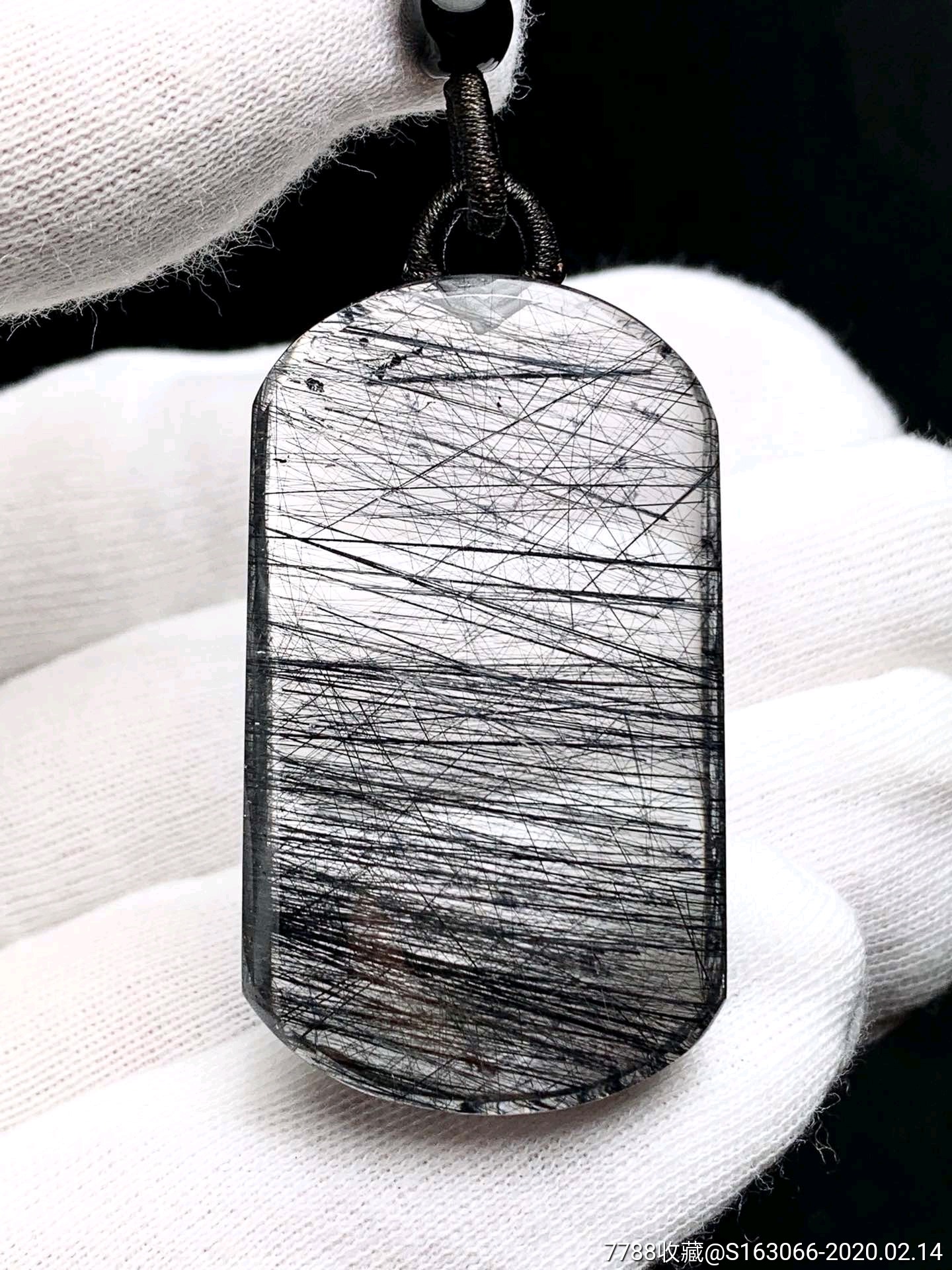 稀有纯天然黑发晶顺发无事牌吊坠顺发!-水晶-7788旧货商城