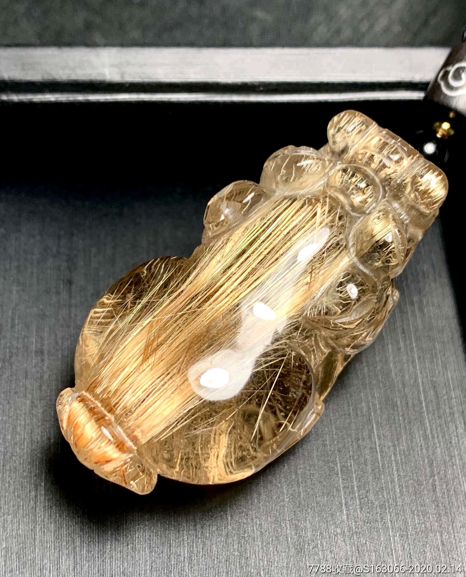 天然金发晶顺发貔貅吊坠顺发发晶貔貅吊坠