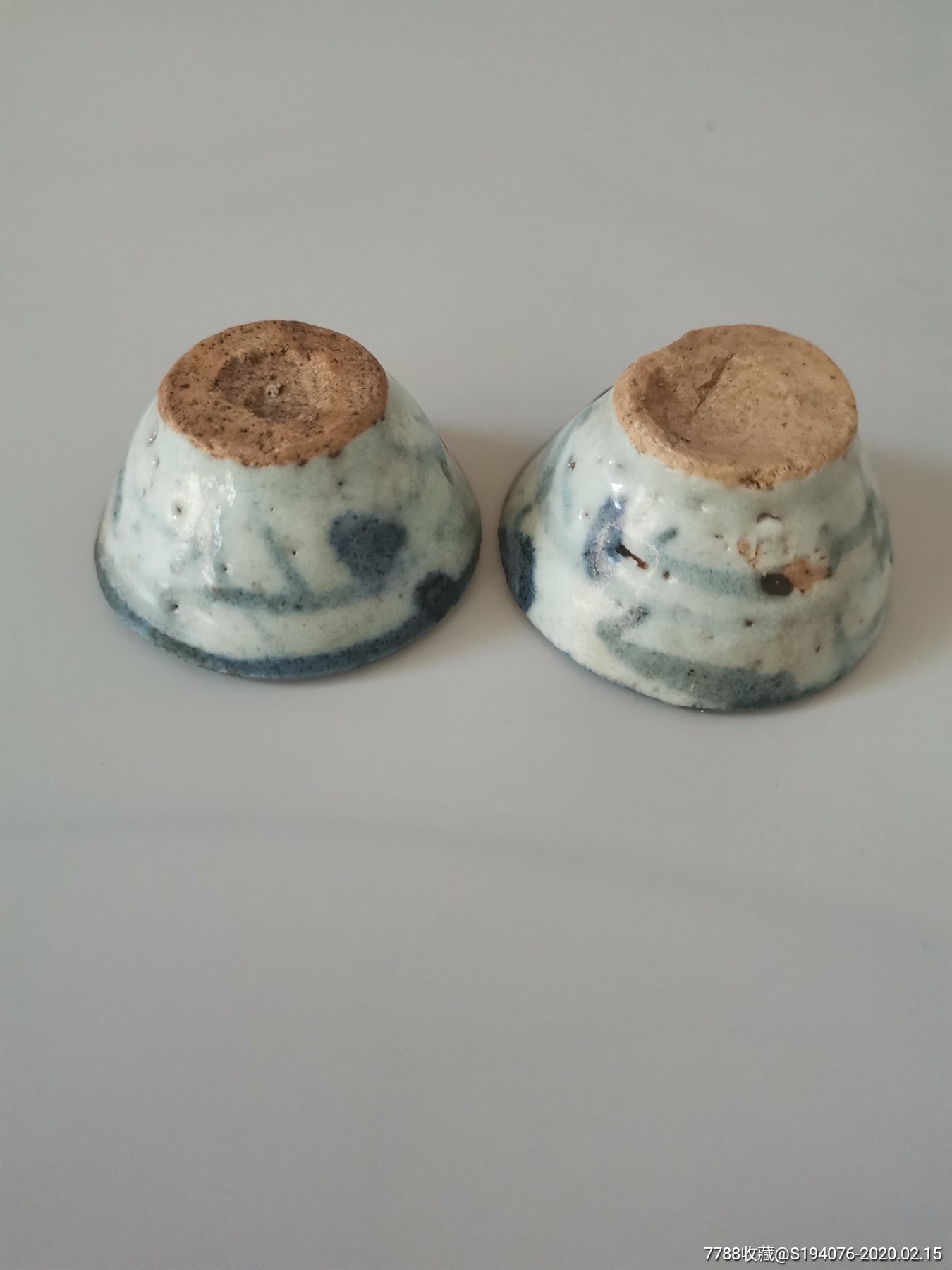 清代青花酒盅一对3-青花瓷-7788青花瓷收藏