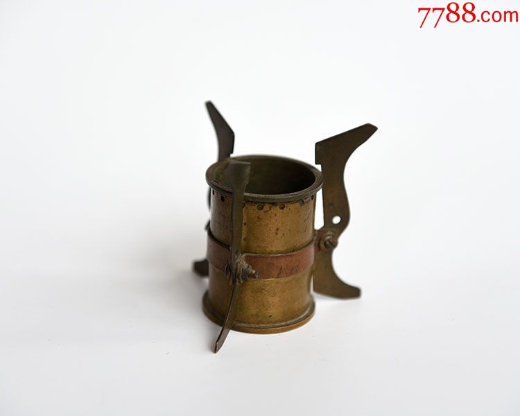 古董铜酒精炉酒精灯纯铜酒精炉子铜香筒香插加热炉-铜炉-7788收藏