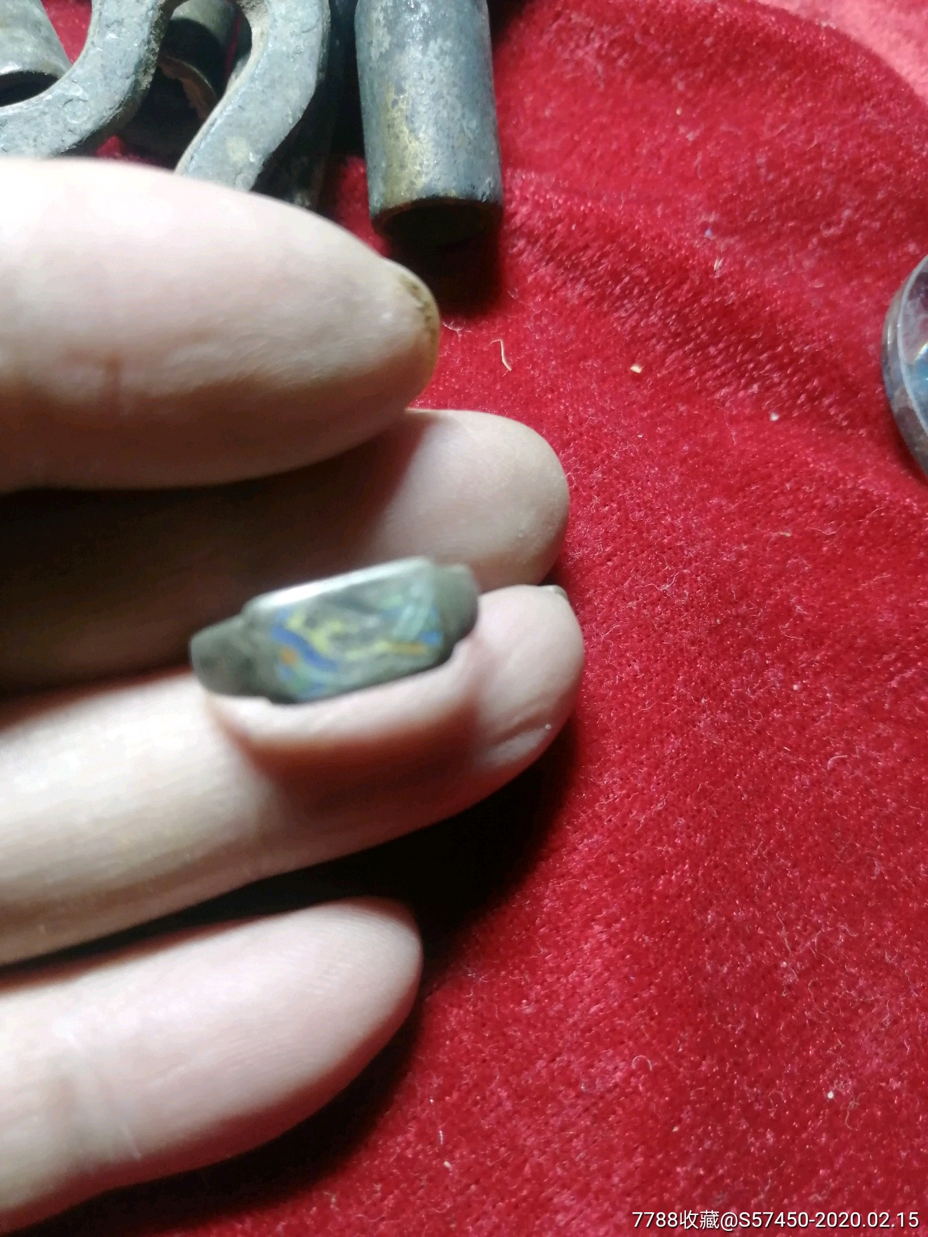 《足纹》老银戒指一枚