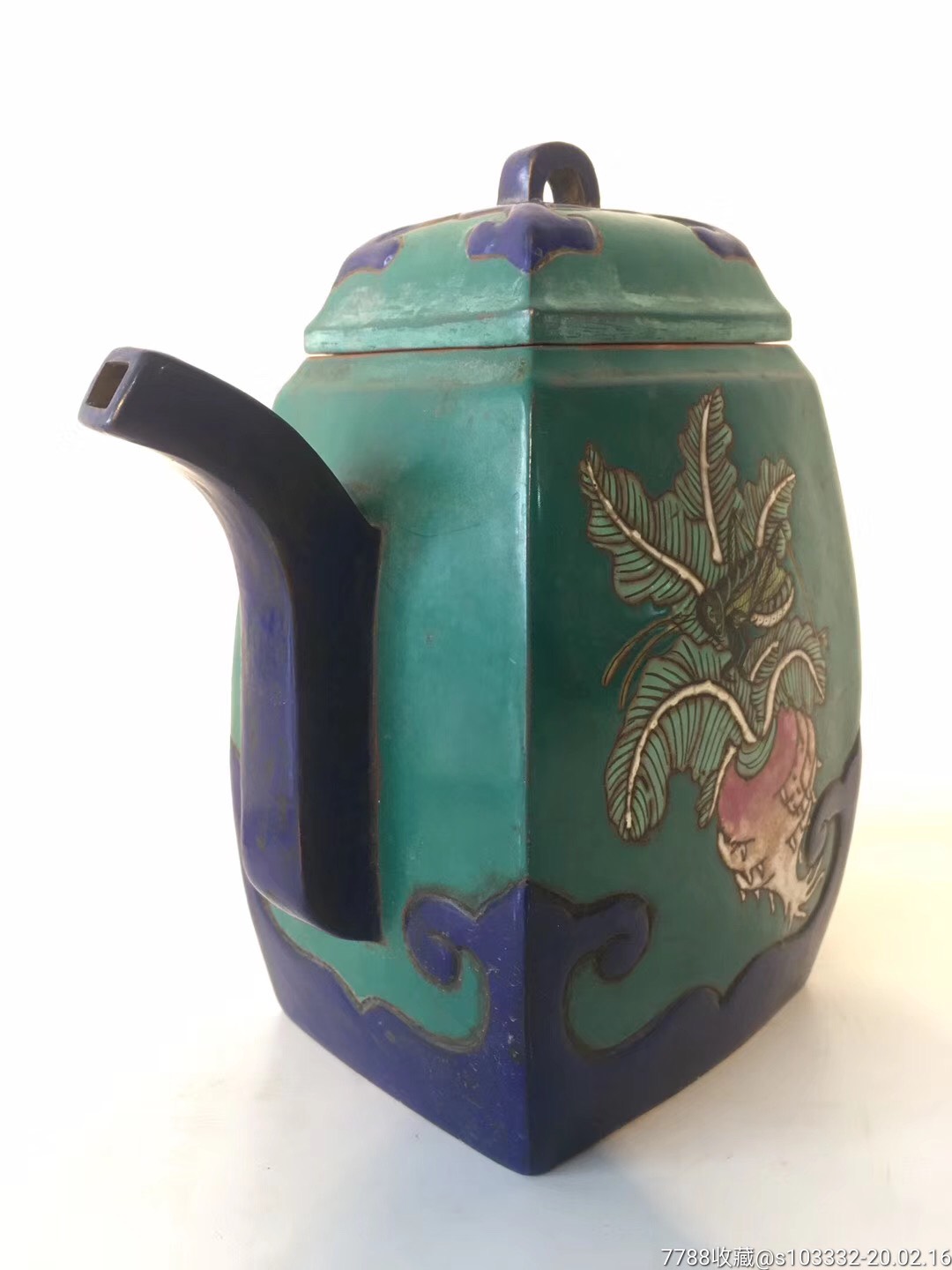 精品五彩紫砂壶一把画工精细