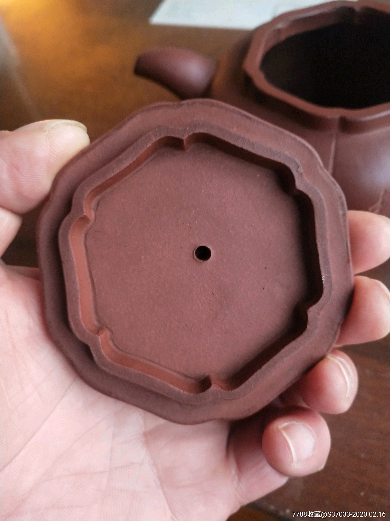 六十年代红雨刻狮球壶_紫砂壶_第4张_7788钱币网