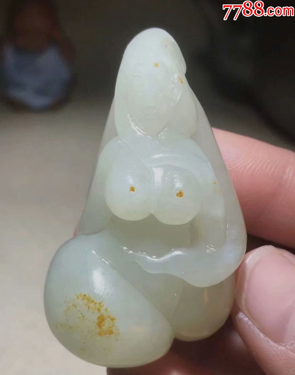 新疆和田玉籽料玉美人挂件-价格:8500元-se71132121-和田玉-零售-7788