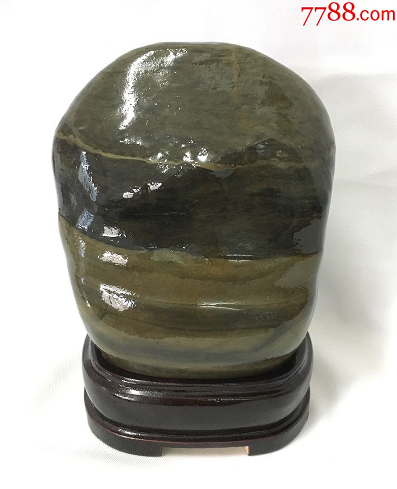 【黑白分明】大湾鸳鸯彩陶石.广西柳州奇石精品