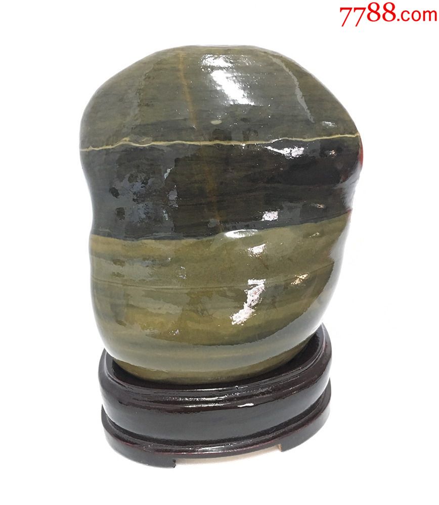 【黑白分明】大湾鸳鸯彩陶石.广西柳州奇石精品