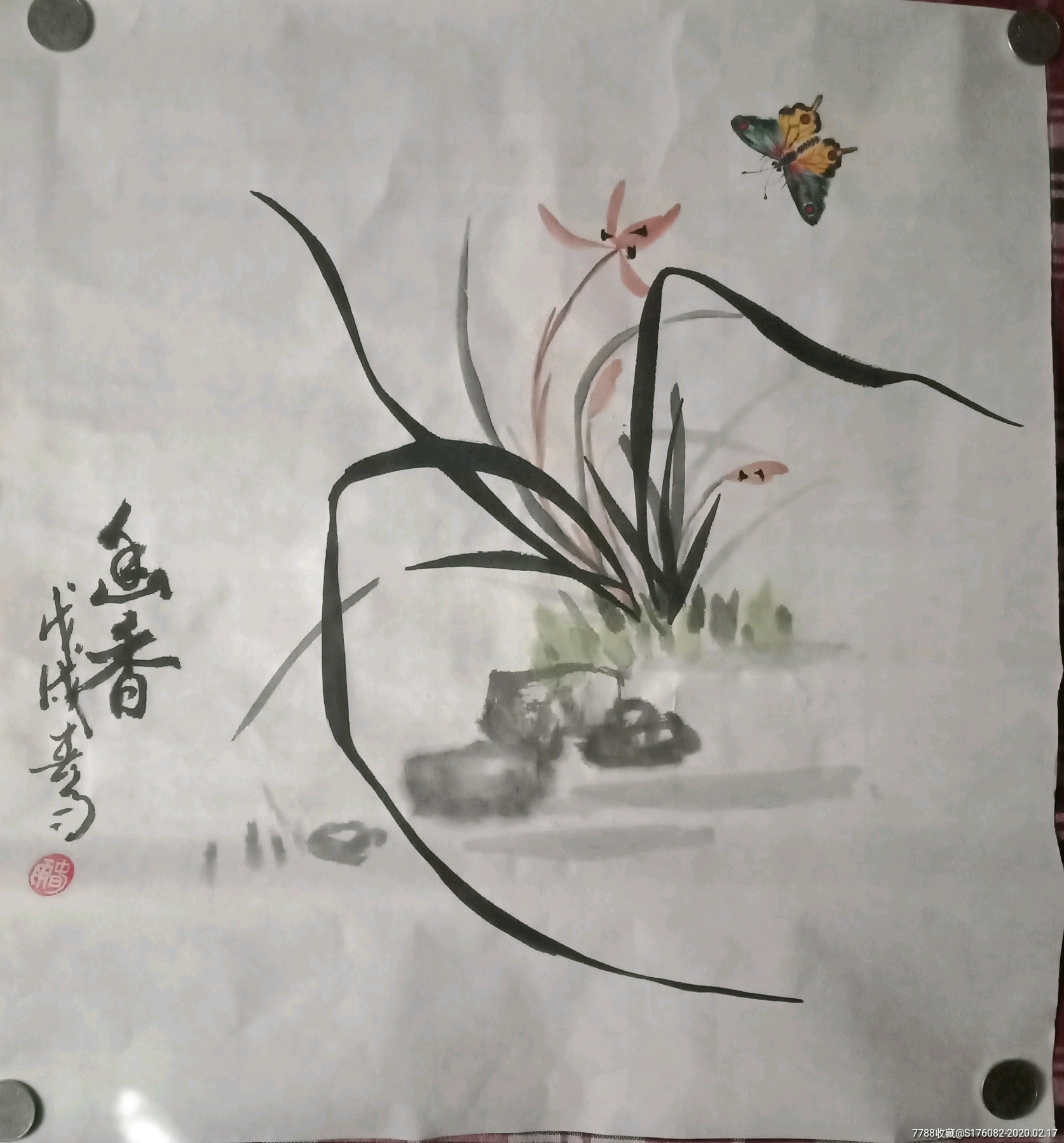 斗方国画兰花一一幽香_花鸟国画原作_第1张_7788字画网