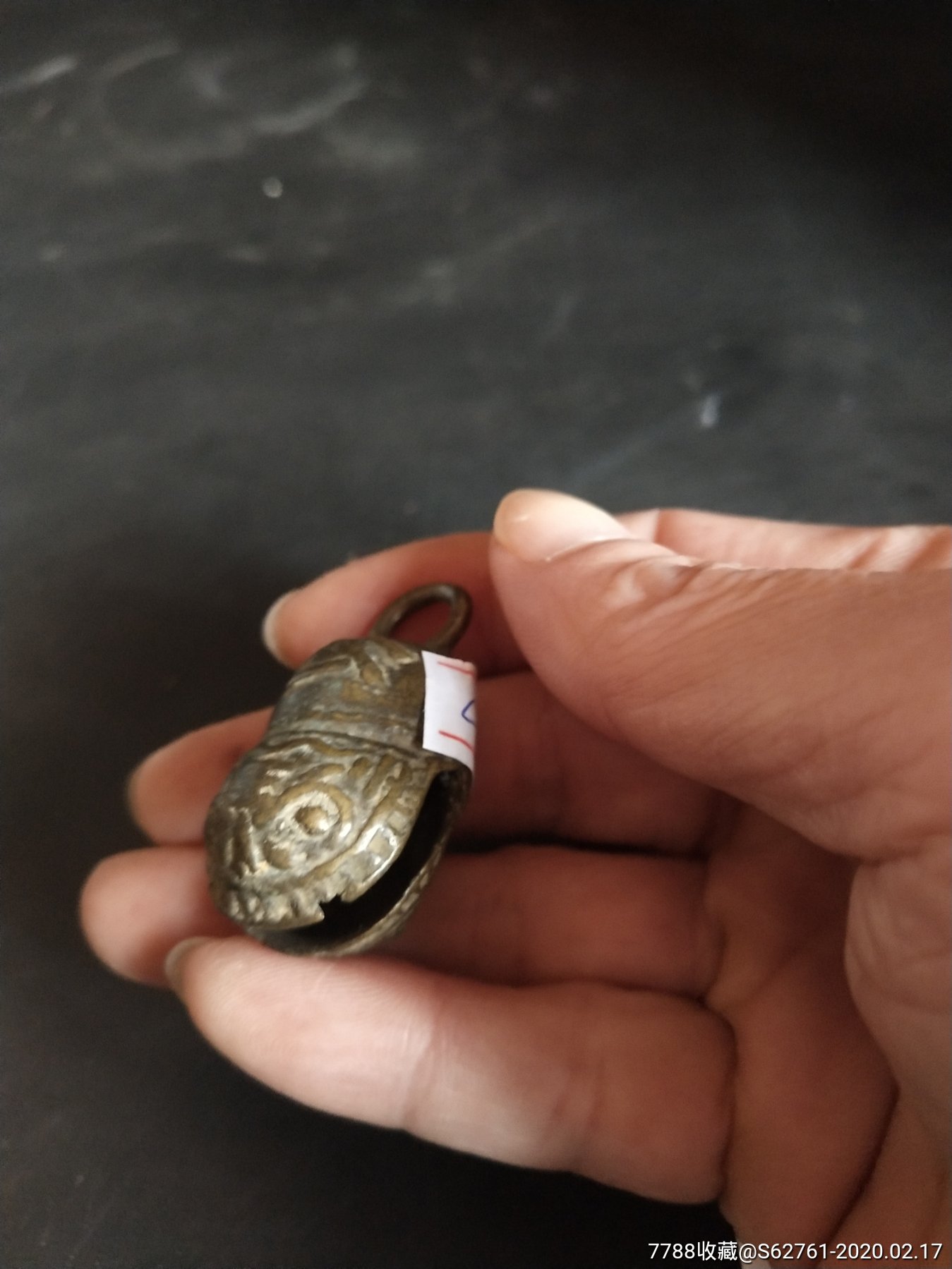 清代虎头铜铃铛