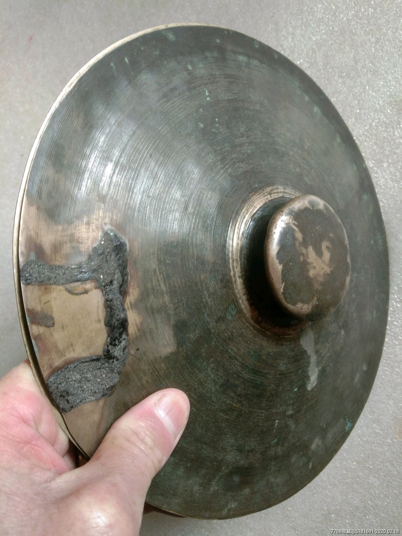 清民时期道教法师做法场用的黄铜老铙_旧铜器_诚信微店【7788铜器收藏