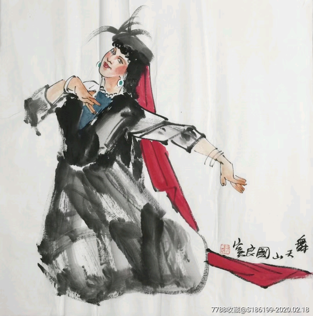 【史国良】国家一级画家,中国美协会员,手绘四尺斗方人物画(68*68cm)