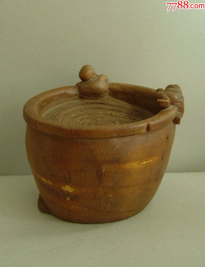 清代竹雕司马缸砸缸摆件