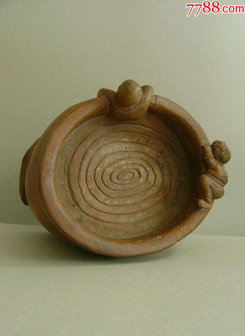 清代竹雕司马缸砸缸摆件