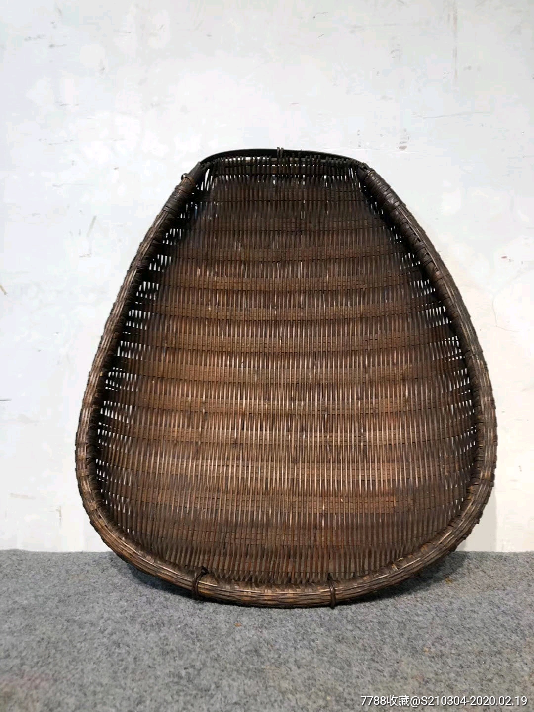 清代精品紫竹晾茶竹篮造型古朴秀气品相一流