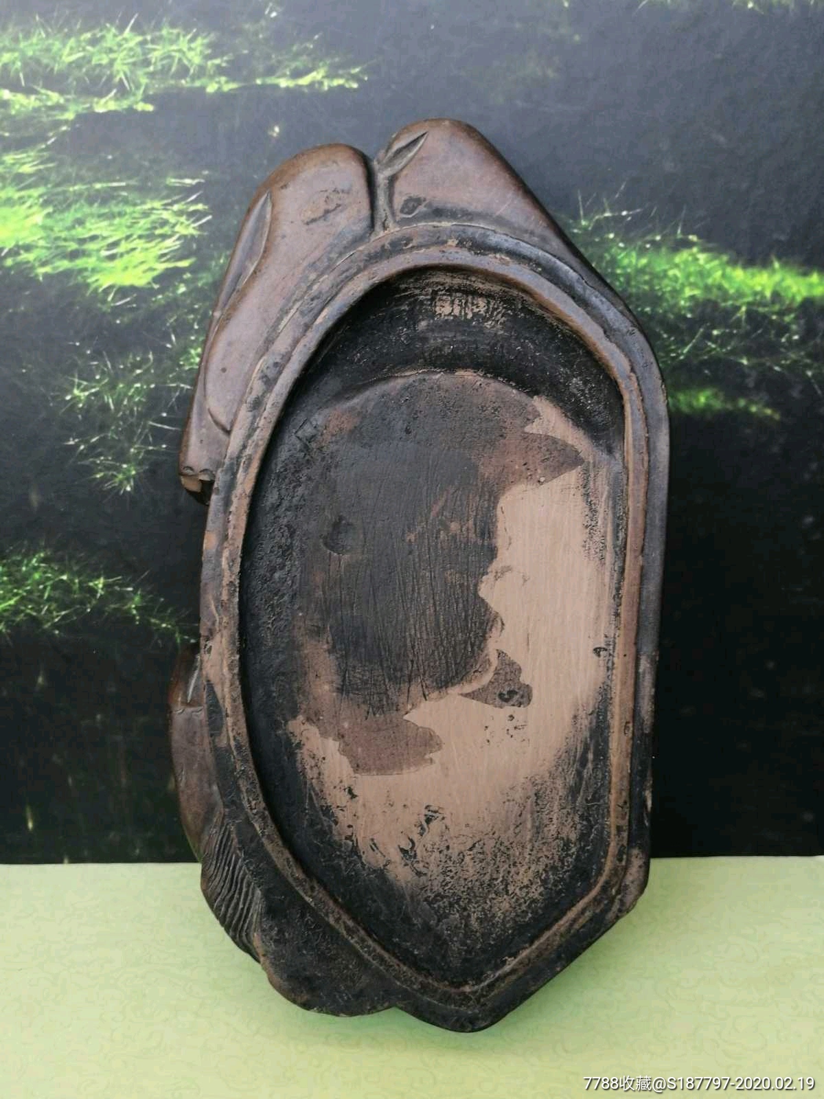 清澄泥砚秀气门池蟹壳青