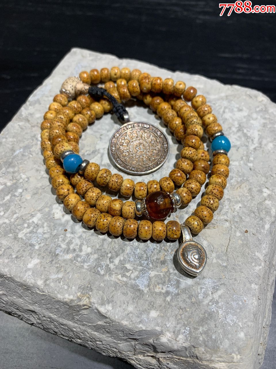 藏式108颗星月菩提桶珠文玩多宝串佛珠