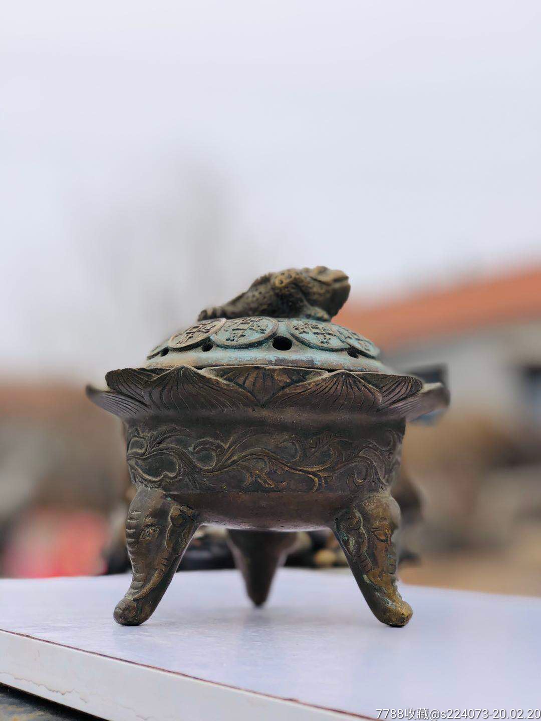 清代铜制熏香炉全品无磕碰包浆自然特价