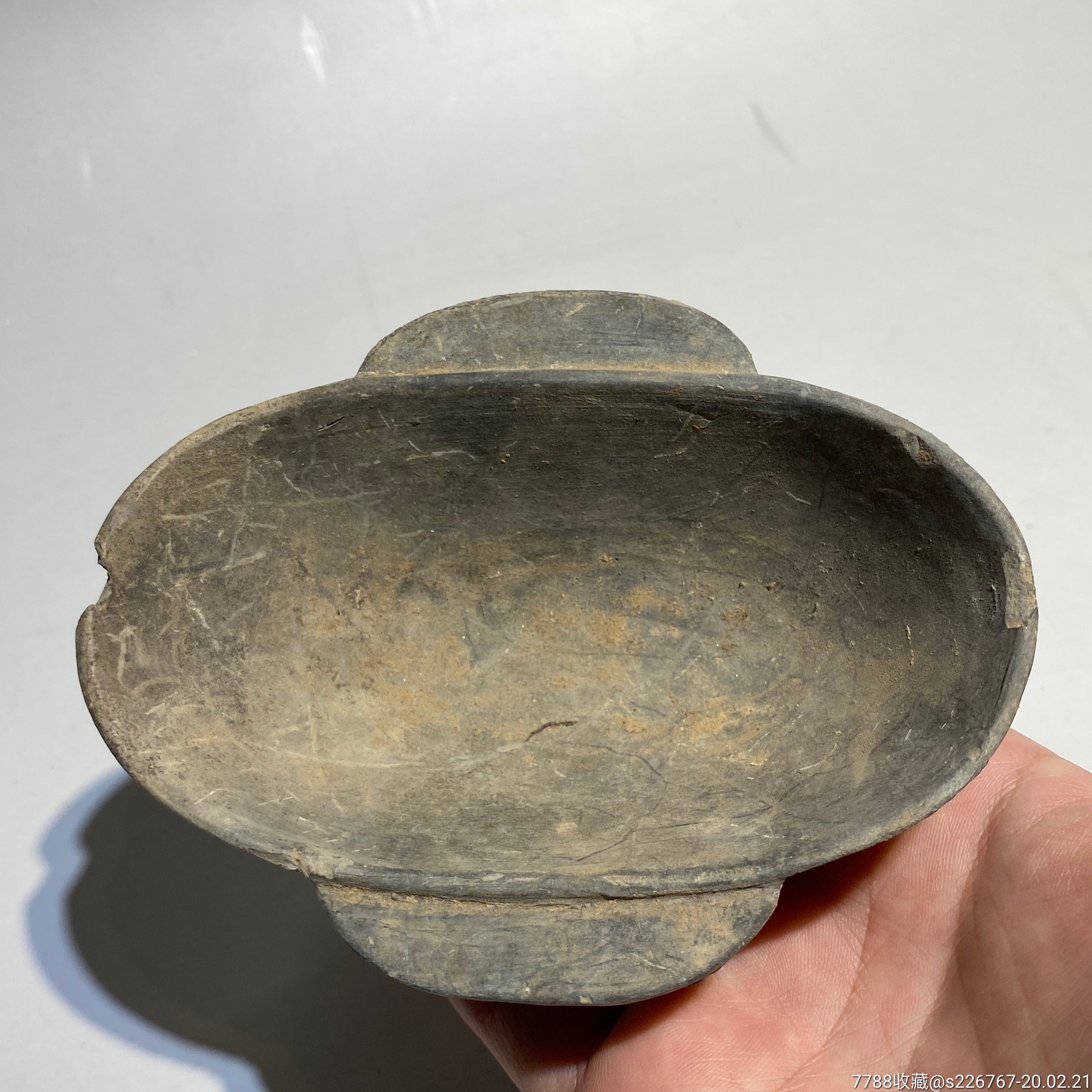 古玩陶器古董收藏汉代陶耳杯