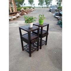 清代，四平花几一对，榆木，皮克老辣，完整，牢固，书房客厅摆放佳品。(se71235382)_7788收藏__收藏热线