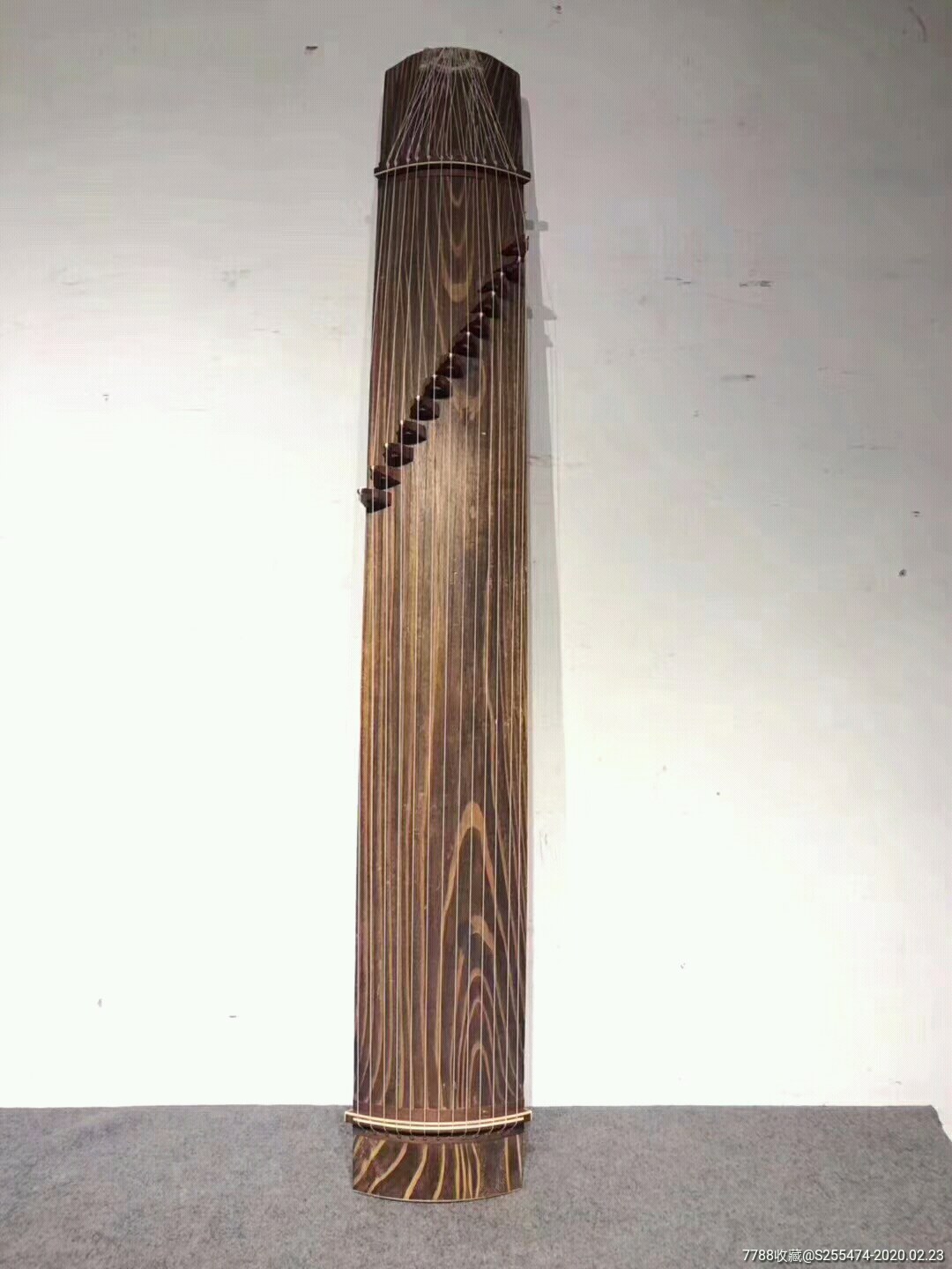 清末时期文人器物,十三弦老古筝(镶嵌黄花梨弦柱)声音悠扬,极为悦耳