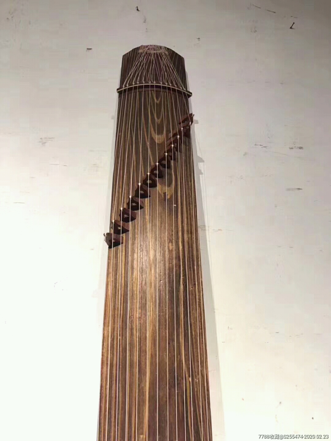 清末时期文人器物,十三弦老古筝(镶嵌黄花梨弦柱)声音悠扬,极为悦耳