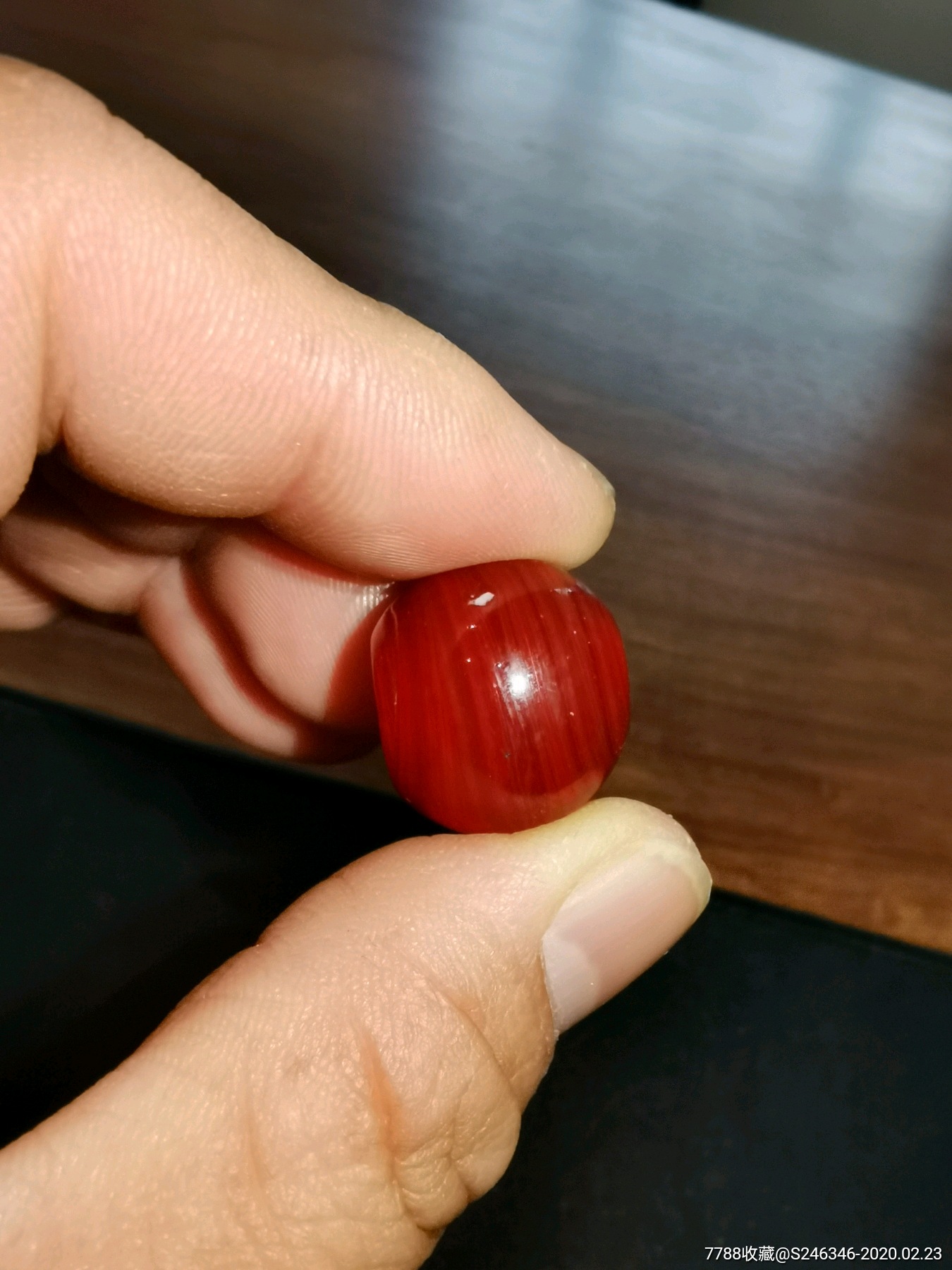 清代樱桃红琉璃珠