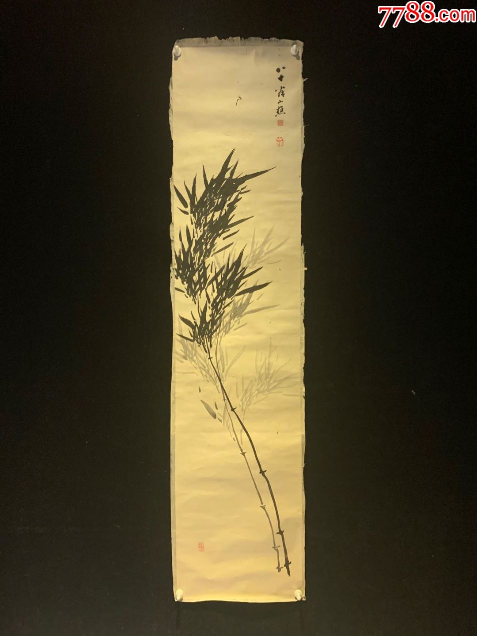 直入山樵风中竹图回流字画清代民国挂卷轴茶室书房真迹收藏书道-花鸟