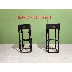 清，榆木大漆花架一对，做工精致考究，造型美观独特，包浆自然，保存完好(se71255855)_7788收藏__收藏热线