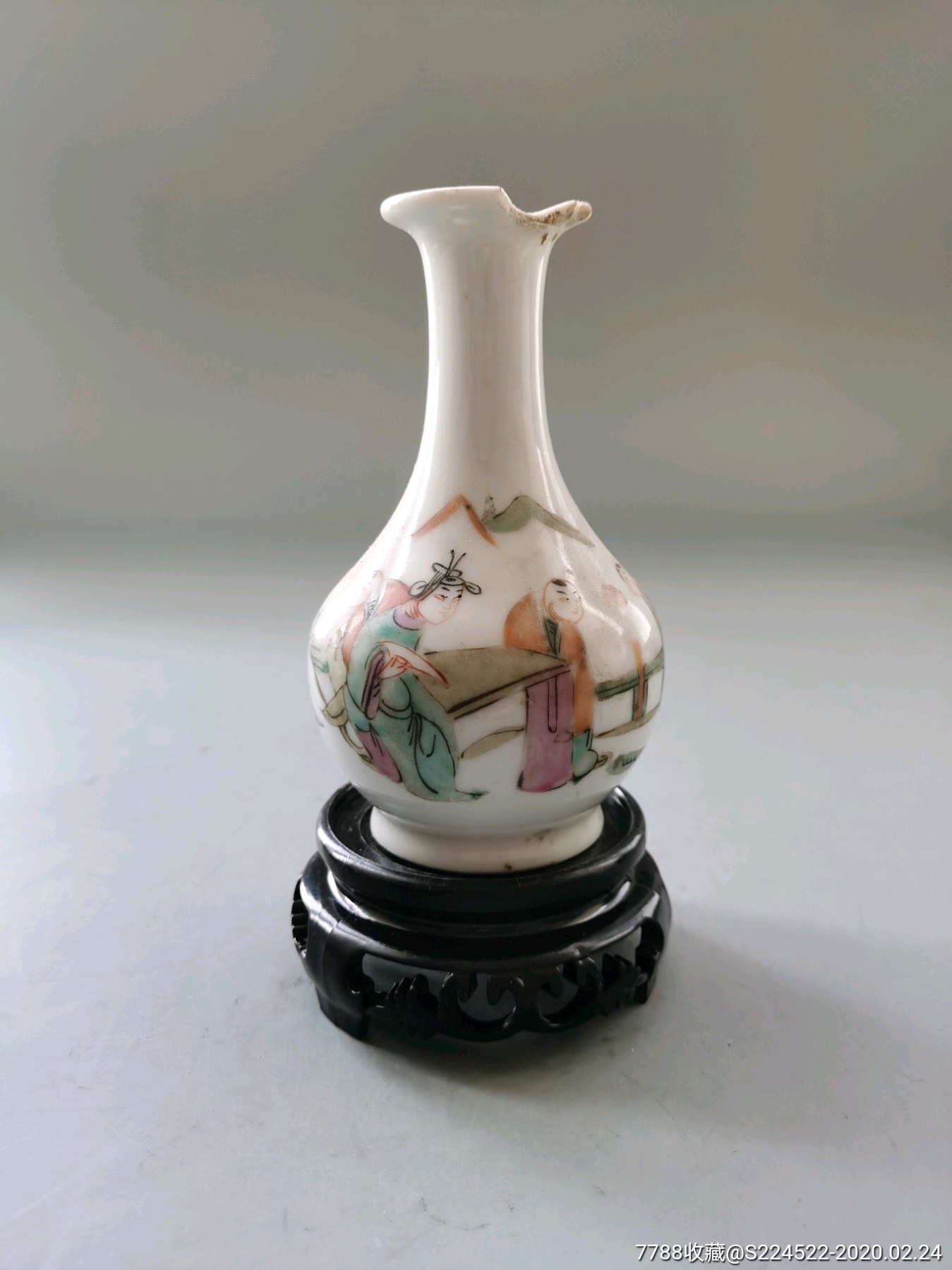 光绪粉彩周敦颐爱莲胆瓶_价格380.0000元_第1张_7788收藏__收藏热线