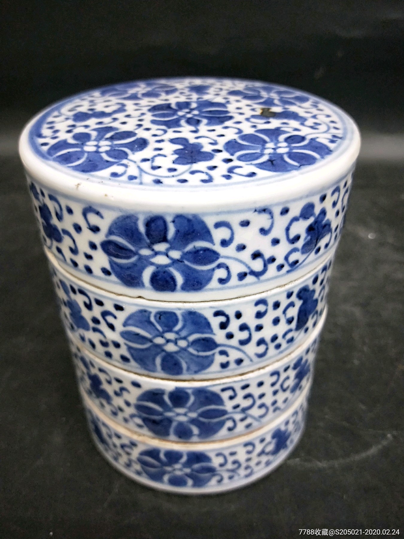 清中期皮球花盖节盒