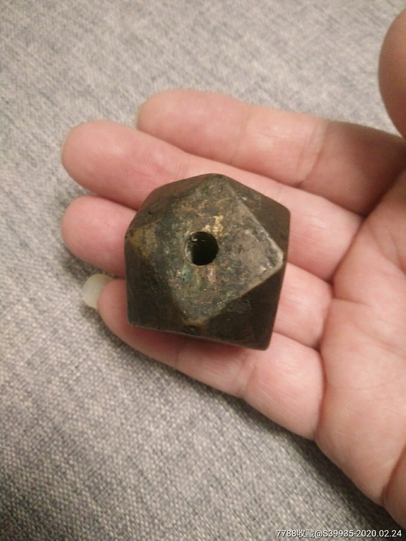 民国时期的冷兵器【八棱形铜锤头】民俗老物件收藏