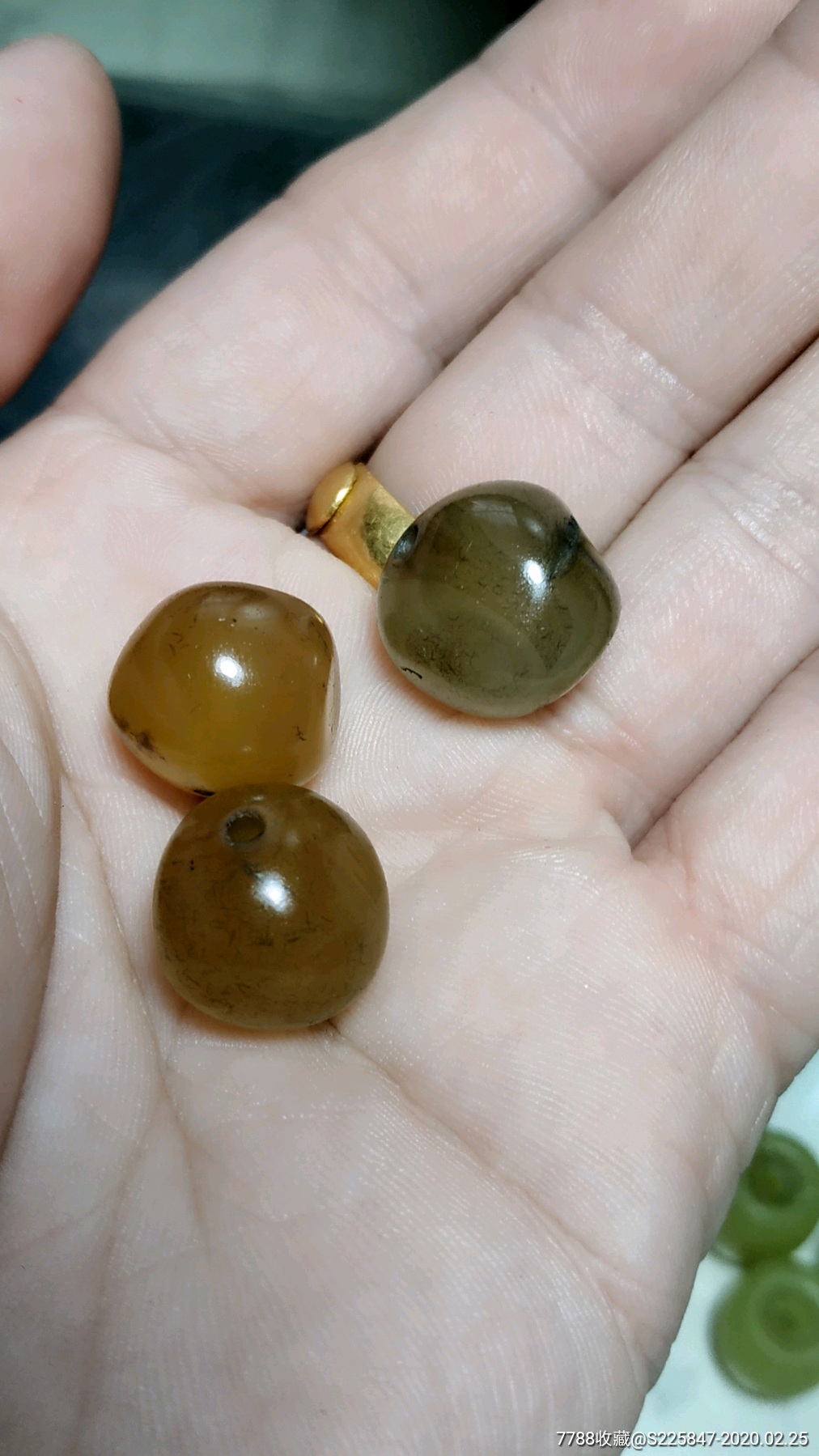 爷爷古玩店不干了特价老玛瑙珠子三个总价直径15毫米左右,玛瑙,民国