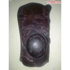 天然实木进口紫檀木文房木砚台墨盒雕刻摆件知足常乐文房四宝古玩杂项收藏赏玩送礼品(se71285200)_7788收藏__收藏热线