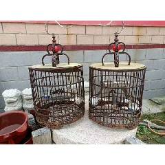 民国紫竹全品满工大鸟笼一对(se71289842)_7788收藏__收藏热线