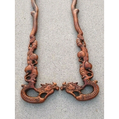 黄杨木龙头拐杖一对(se71290018)_7788收藏__收藏热线