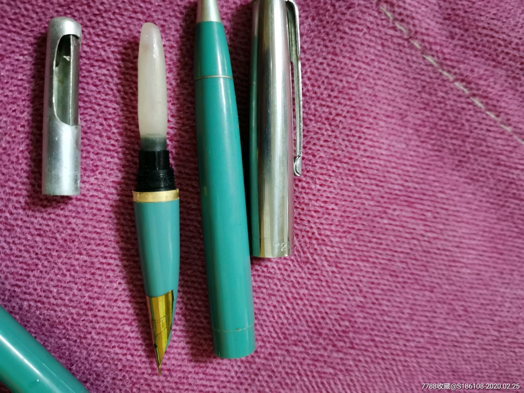 浅绿色铃兰钢笔100只～第二组,受潮有锈