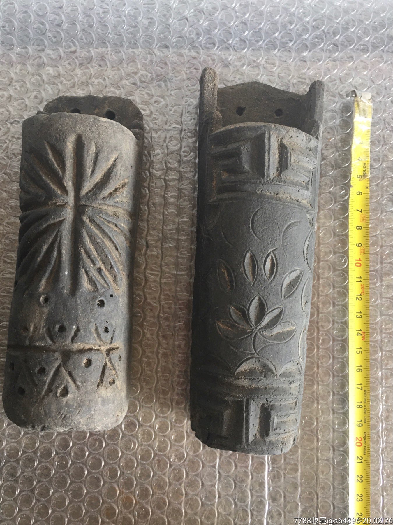 2个民国时期美工老黑陶筷子笼