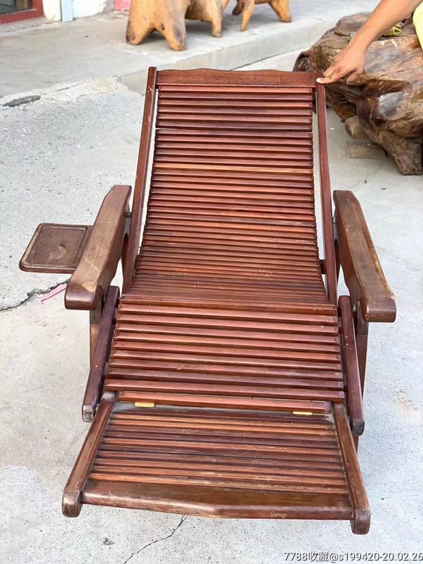 花梨木躺椅,六七十年代,全品,可正常使用!