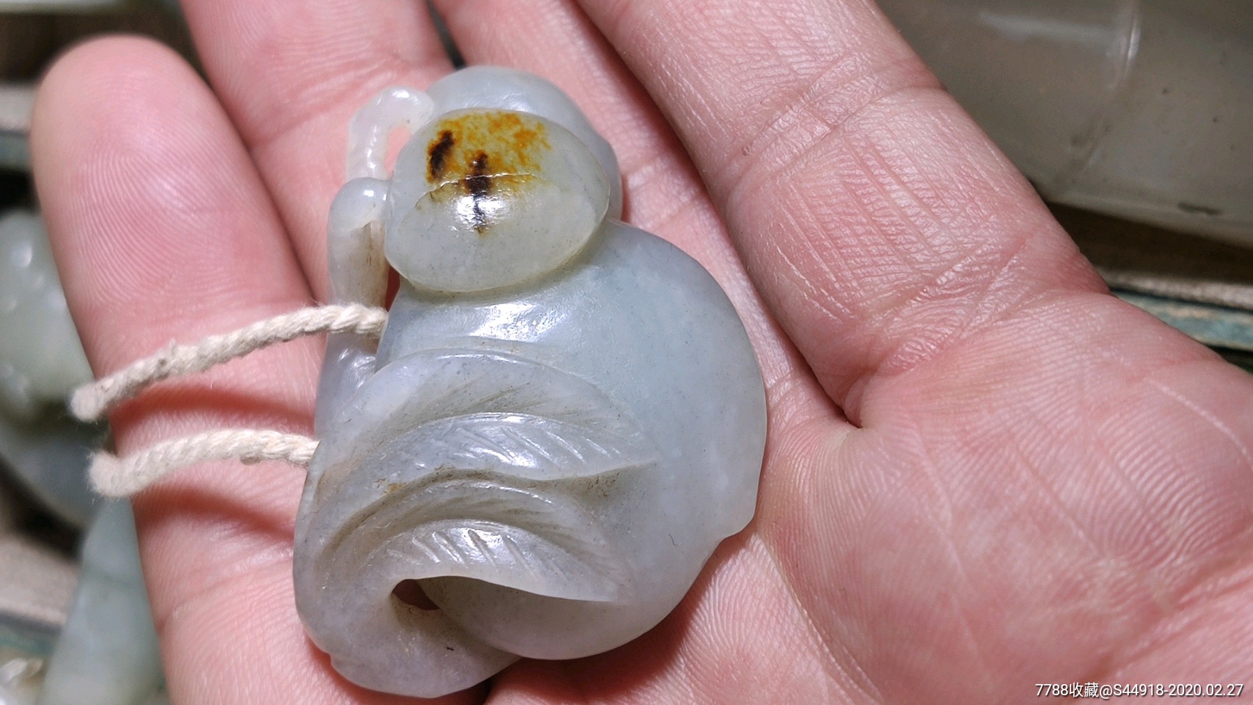 清代和田玉籽料寿桃挂件(一口价)