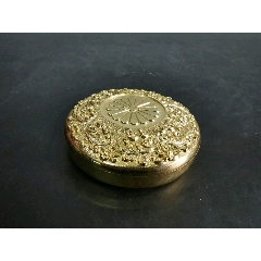 回流，24KGP鎏金，菊纹印泥盒，带原装盒子原装印泥(se71330323)_7788收藏__收藏热线