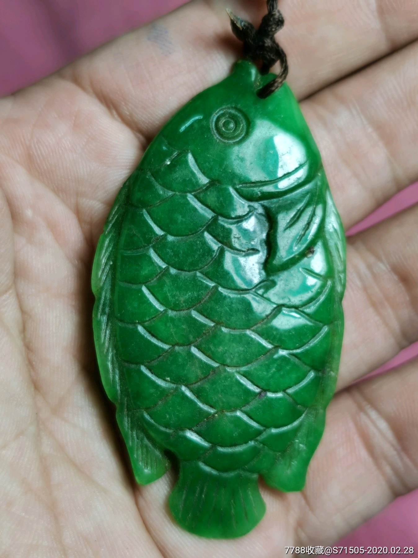 清代老翡翠鱼