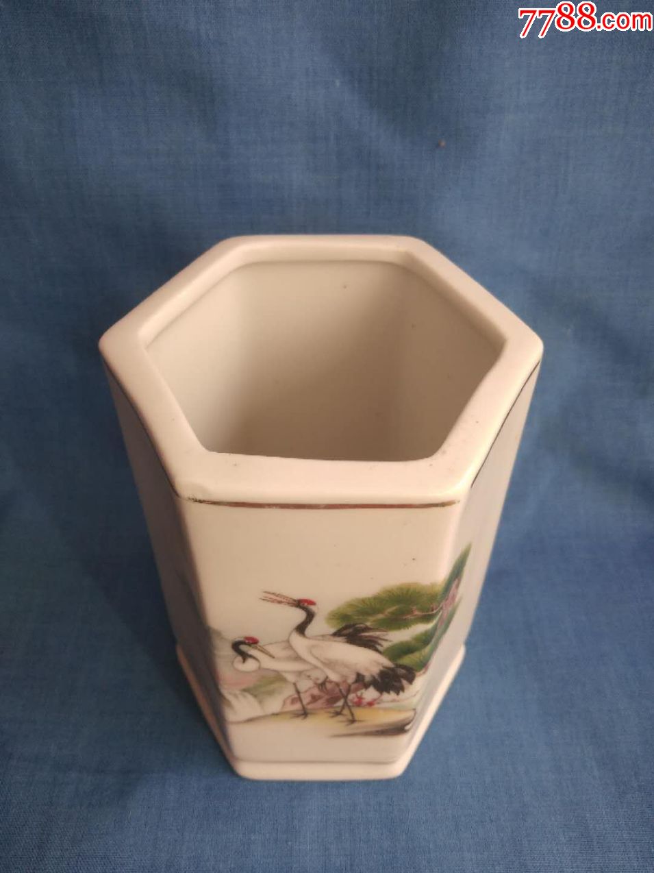 宁夏石嘴山陶瓷厂文革笔筒,松鹤延年笔筒_笔筒【九月收藏】_第2张