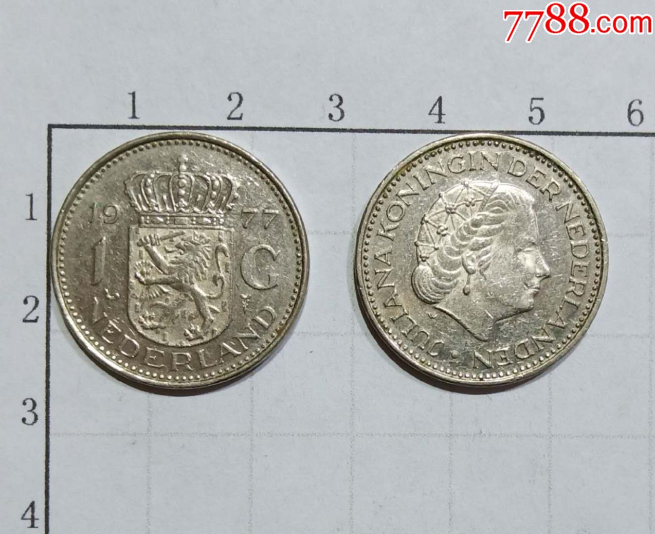 荷兰硬币1盾1枚旧品外国钱币