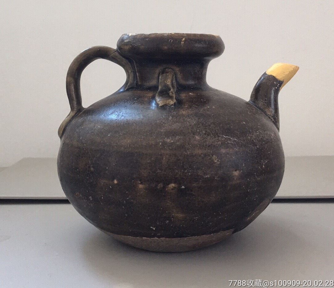 唐韵黑釉盘口双系执壶酒注茶注茶酒文化展示品