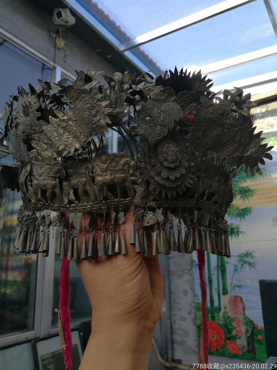 清代银凤冠,做工精致,工艺精湛,复杂精细,细致入微