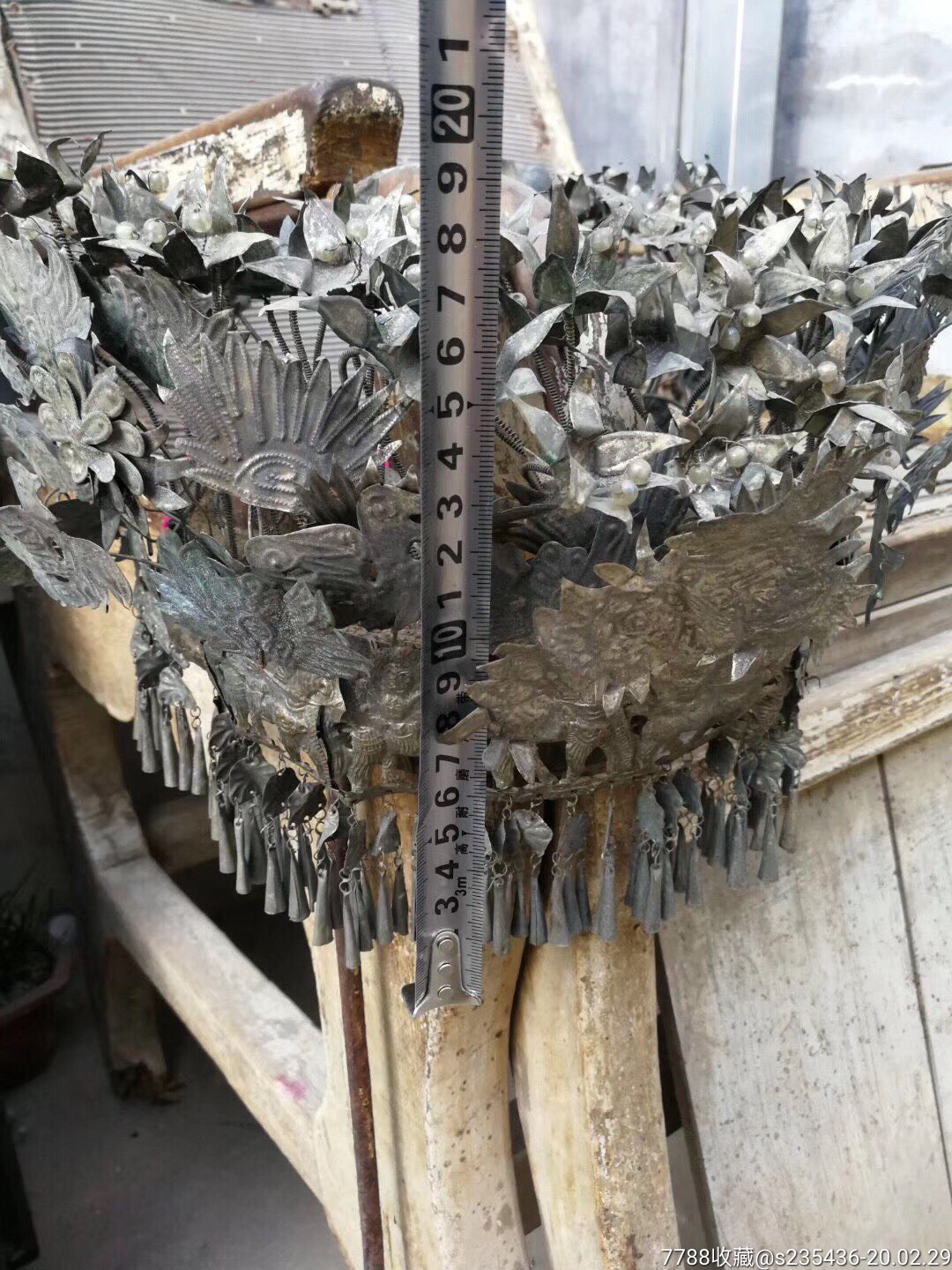 清代银凤冠,做工精致,工艺精湛,复杂精细,细致入微