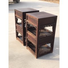 清代榆木四面工花几一对，品相完好保存完整，做工精致讲究，雕刻精美，包浆浑厚，牢固(se71351069)_7788收藏__收藏热线